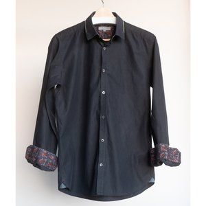 Ted Baker Slim Fit Long Sleeve Shirt Size M Black